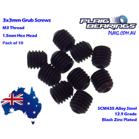 Plaig Bearings M3x3 Grub Screws