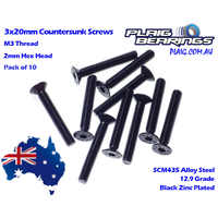 Plaig Bearings 3x20mm Countersunk Screws