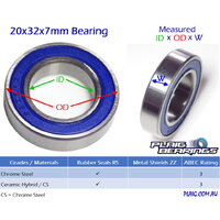 Plaig Bearings 20x32x7mm Bearing - Rubber Seals - 6804-2RS