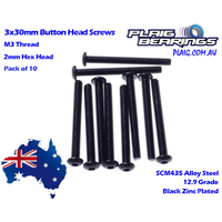 Plaig Bearings 3x30mm Button Head Screws