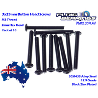 Plaig Bearings 3x25mm Button Head Screws