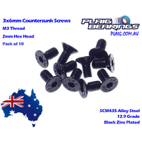 Plaig Bearings 3x6mm Countersunk Screws