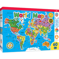 Masterpieces 60pc Educational World Map Jigsaw Puzzle 