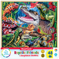 Masterpieces 48pcs Wood Fun Facts Reptiles Jigsaw Puzzle