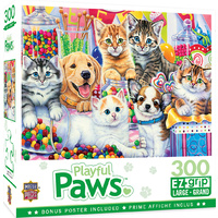 Masterpieces 300pcs Playful Paws Sweet Things Ez Grip Jigsaw Puzzle