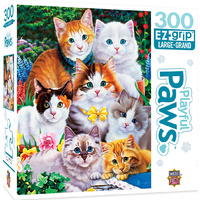 Masterpieces 300pcs Playful Paws Purrfectly Adorable Ez Grip Jigsaw Puzzle
