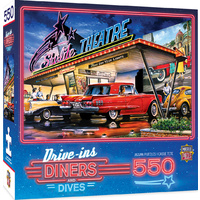Masterpieces 550pc Drive Ins, Diners & Dives Starlite Theatre Jigsaw Puzzle 