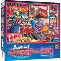 Masterpieces 550pc Drive Ins, Diners & Dives Good Times Diner Jigsaw Puzzle 