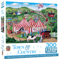 Masterpieces 300pcs Town & Country Jolly Time Circus Ez Grip Jigsaw Puzzle
