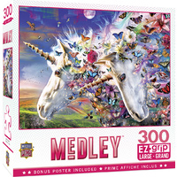 Masterpieces 300pcs Medley Unicorns & Butterflies Ez Grip Jigsaw Puzzle