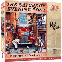Masterpieces 1000pcs The Saturday Evening Post Norman Rockwell Road Block Jigsaw Puzzle