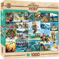 Masterpieces 1000pcs The Saturday Evening Post Norman Rockwell Outdoors Collage Jigsaw Puzzle