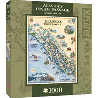 Masterpieces 1000pc Xplorer Maps Alaska Inside Passage Map Jigsaw Puzzle