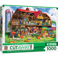 Masterpieces 1000pcs Cutaway Family Barn Ez Grip Jigsaw Puzzle