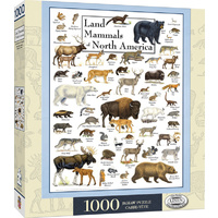 Masterpieces 1000pcs Poster Art Land Mammals of North America Jigsaw Puzzle