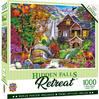 Masterpieces 1000pcs Retreat Hidden Falls Cottage Jigsaw Puzzle