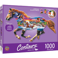 Masterpieces 1000pcs Contours Shaped Running Horse Shape Jigsaw Puzzle