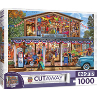 Masterpieces 1000pcs Cutaway Hometown Market Ez Grip Jigsaw Puzzle