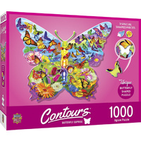Masterpieces 1000pcs Contours Shaped Butterfly Shape Jigsaw Puzzle