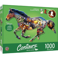 Masterpieces 1000pcs Contours Shaped Wild Horse Shape Jigsaw Puzzle