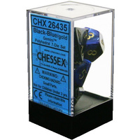 Chessex 26435 Gemini Black-Blue w/gold 7-Die Set