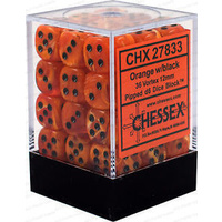 Chessex 27833 Vortex 12mm d6 Orange/black