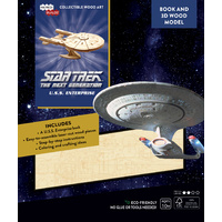 Incredibuilds Star Trek the Next Generation U.S.S. Enterprise Book and 3D Wood Model