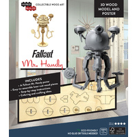 Incredibuilds Fallout Mr Handy 3D Wood Model and Poster