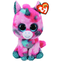 TY Beanies GUMBALL- Pink/Aqua Unicorn Reg Beanie Boo Plush Toy