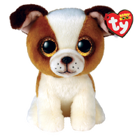 TY Beanie Boos HUGO - Brown/White Dog Reg