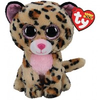 TY Beanie Boos LIVVIE - Brown/Pink Leopard Med