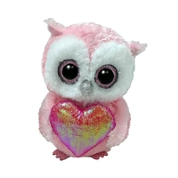 TY Beanies WHISPER - Owl w/Heart Reg Beanie Boo Plush Toy
