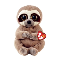 TY Beanies Silas - Grey Sloth Reg Beanie Belly Plush Toy