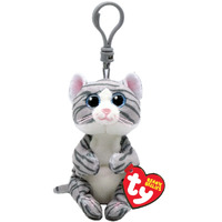 TY Beanie Bellies MITZI - Grey Tabby Cat Clip