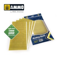 Ammo by MIG Accessories Masking Sheets 1mm Grid (x5 sheets, 290mm x 145mm, adhesive)