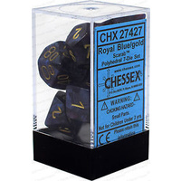 Chessex 27427 Scarab Polyhedral Royal Blue/gold 7-Die Set