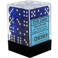 Chessex 23806 Translucent 12mm d6 Blue/white