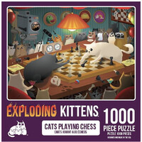 Exploding Kittens 1000pcs Puzzle Cats Playing Chess