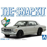 Aoshima 1/32 Nissan Skyline 2000 GT-R (Silver) Plastic Model Kit