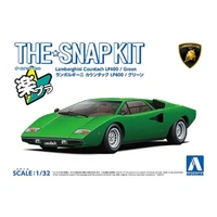 Aoshima 1/32 Snap Lamborghini Countach LP400 (Green) Plastic Model Kit