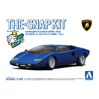 Aoshima 1/32 SNAP Lamborghini Countach LP400 (Blue) Plastic Model Kit