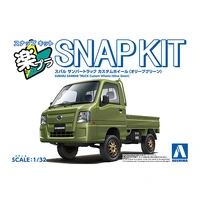 Aoshima 1/32 SNAP Subaru Sambar Truck Custom Wheels (Olive Green) Plastic Model Kit