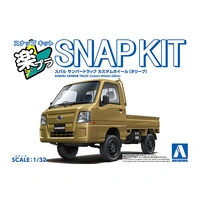 Aoshima 1/32 SNAP Subaru Sambar Truck Custom Wheels (Olive) Plastic Model Kit