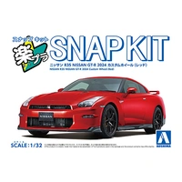 Aoshima 1/32 SNAP Nissan R35 NISSAN GT-R 2024 Custom Wheel (Red) Plastic Model Kit