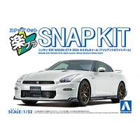 Aoshima 1/32 SNAP Nissan R35 NISSAN GT-R 2024 Custom Wheel (Brilliant White Pearl) Plastic Model Kit