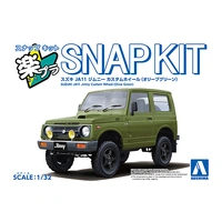 Aoshima 1/32 SNAP Suzuki JA11 Jimny Custom Wheel (Olive Green) Plastic Model Kit