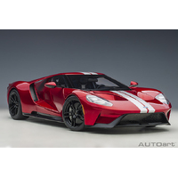 AutoArt 1/12 Fort GT 2017 (Liquid Red/Silver Stripes) Composite Car