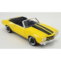 ACME 1/18 1970 Chevrolet Chevelle Convertible Restomod Yellow/Black Stripes