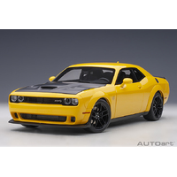 AutoArt 1/18 Dodge Challenger SRT Hellcat Widebody 2018 (Yellow Jacket/Satin Black Painted Hood) Composite Car