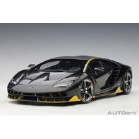 AutoArt 1/18 Lamborghini Centenario (Clear Carbon with Yellow Accents) Composite Car